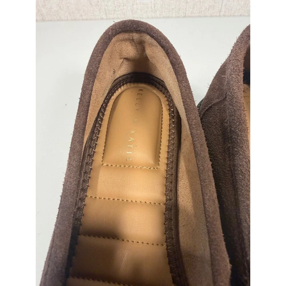 Kelly &‎ Katie Shoes Womens 7.5 M Maddie Platform Loafers Brown Leather Casual